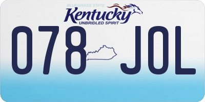KY license plate 078JOL