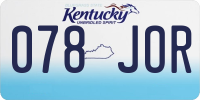 KY license plate 078JOR