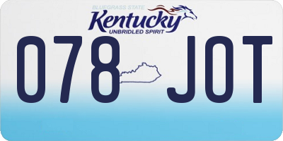 KY license plate 078JOT