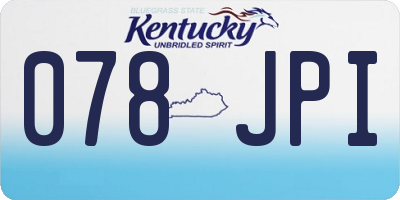 KY license plate 078JPI