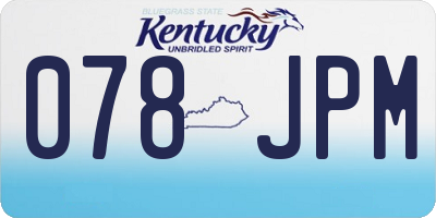 KY license plate 078JPM