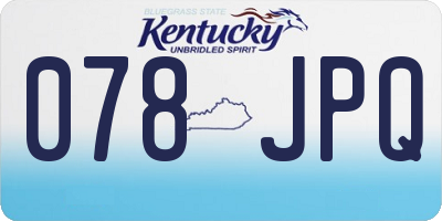 KY license plate 078JPQ