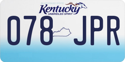 KY license plate 078JPR
