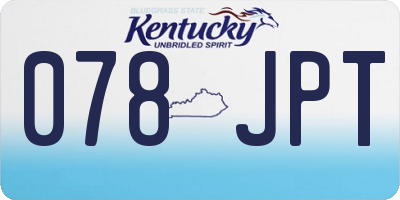 KY license plate 078JPT