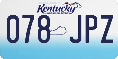 KY license plate 078JPZ
