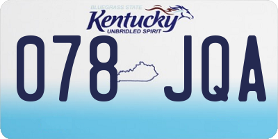 KY license plate 078JQA
