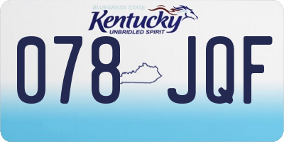 KY license plate 078JQF