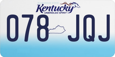 KY license plate 078JQJ