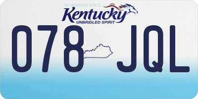 KY license plate 078JQL