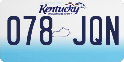 KY license plate 078JQN