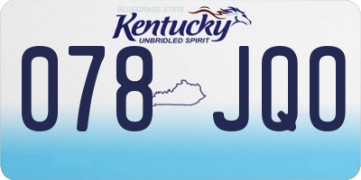 KY license plate 078JQO