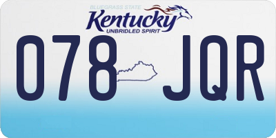KY license plate 078JQR