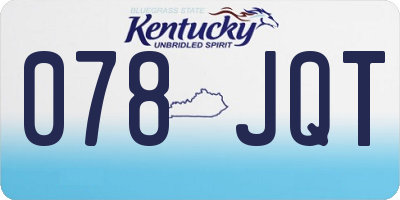 KY license plate 078JQT