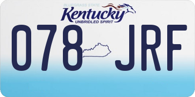 KY license plate 078JRF