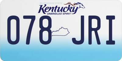 KY license plate 078JRI