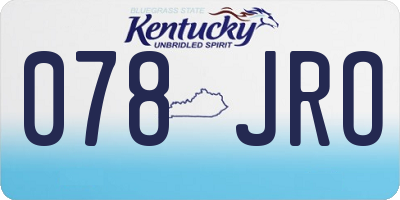 KY license plate 078JRO