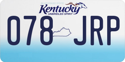 KY license plate 078JRP