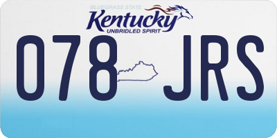 KY license plate 078JRS