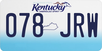 KY license plate 078JRW