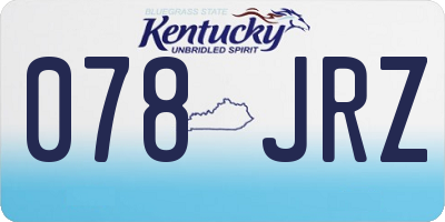 KY license plate 078JRZ