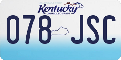 KY license plate 078JSC