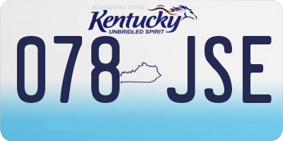 KY license plate 078JSE