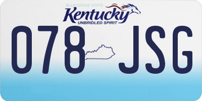 KY license plate 078JSG