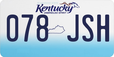KY license plate 078JSH