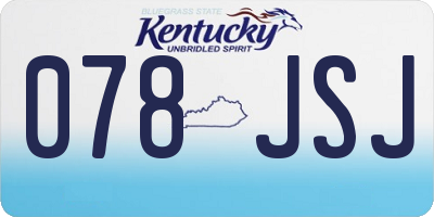 KY license plate 078JSJ