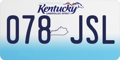 KY license plate 078JSL