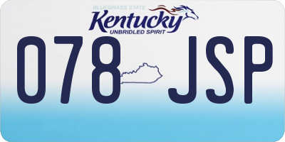 KY license plate 078JSP