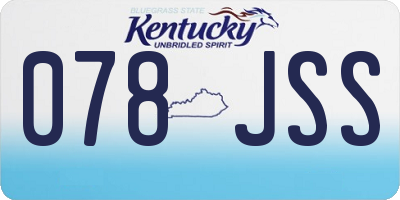 KY license plate 078JSS