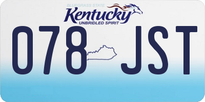 KY license plate 078JST