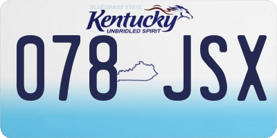 KY license plate 078JSX