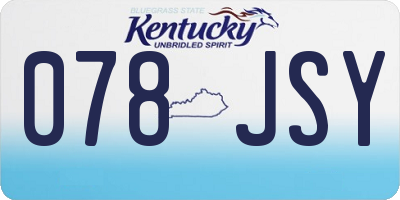 KY license plate 078JSY