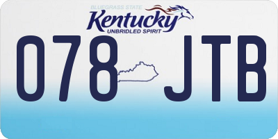 KY license plate 078JTB