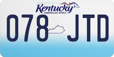 KY license plate 078JTD