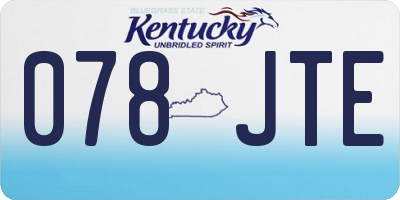 KY license plate 078JTE
