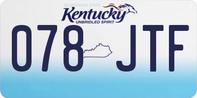 KY license plate 078JTF