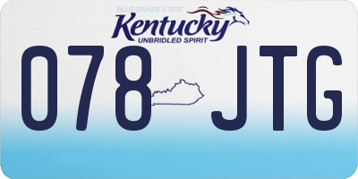 KY license plate 078JTG