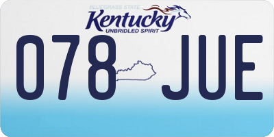 KY license plate 078JUE