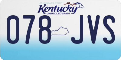 KY license plate 078JVS