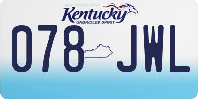 KY license plate 078JWL