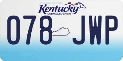 KY license plate 078JWP