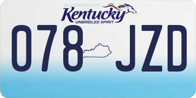 KY license plate 078JZD