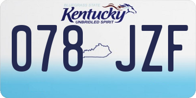 KY license plate 078JZF