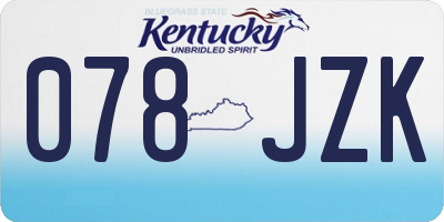 KY license plate 078JZK
