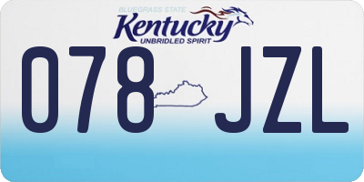 KY license plate 078JZL