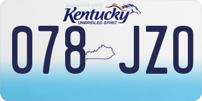 KY license plate 078JZO