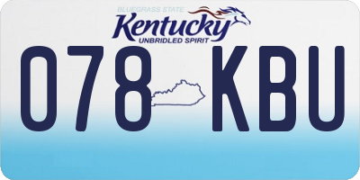 KY license plate 078KBU